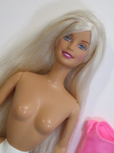 COOL CLIPS HAIR EXTENSION Barbie doll pink Sheath flower dress ultra long hair