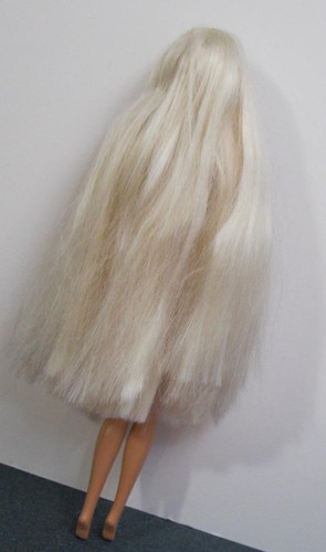 COOL CLIPS HAIR EXTENSION Barbie doll pink Sheath flower dress ultra long hair