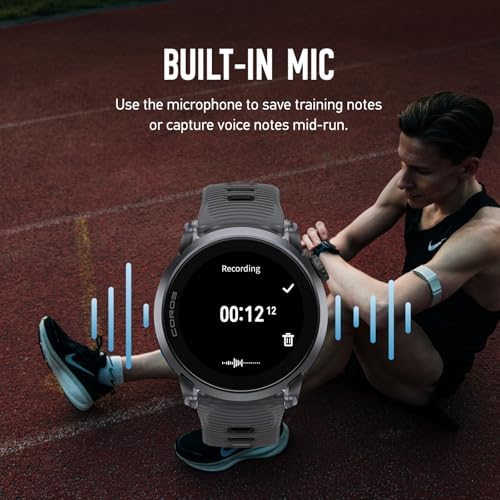 COROS PACE 4 Ultralight Sport GPS Watch  1 2 AMOLED Touchscreen 19 Days of Daily use  Voice Features  Advanced Training Tools  Accurate GPS  Heart Rate Monitor  Run  Black Crystal 
