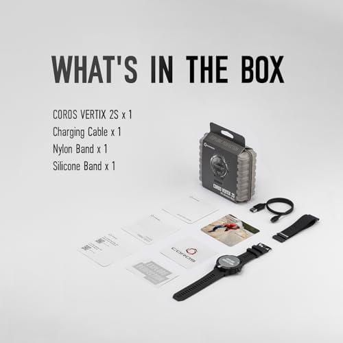 COROS VERTIX 2S Adventure GPS Watch  40 Days Battery Life  GPS Navigation with Global Offline Maps  Route Planner  Heart Rate Monitor  Rock Climbing  Skiing  Running  Biking   Space Black