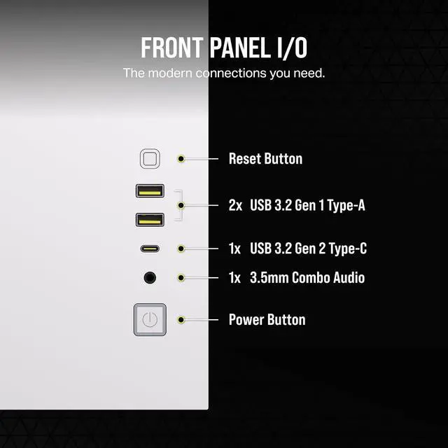 CORSAIR 2500D AIRFLOW Micro ATX Dual Chamber PC Case   White   Fully Mesh Front  Side  and Roof Panels   Fits up to 11x 120mm fans   4x AIO Radiator Mounting Positions
