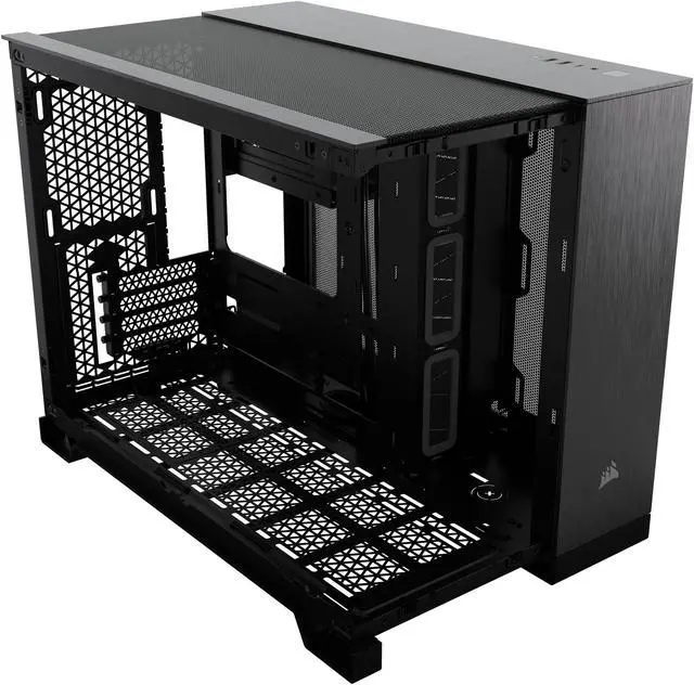 CORSAIR 2500X Micro ATX Dual Chamber PC Case  Black/Obsidian Aluminum  CC 9011287 WW
