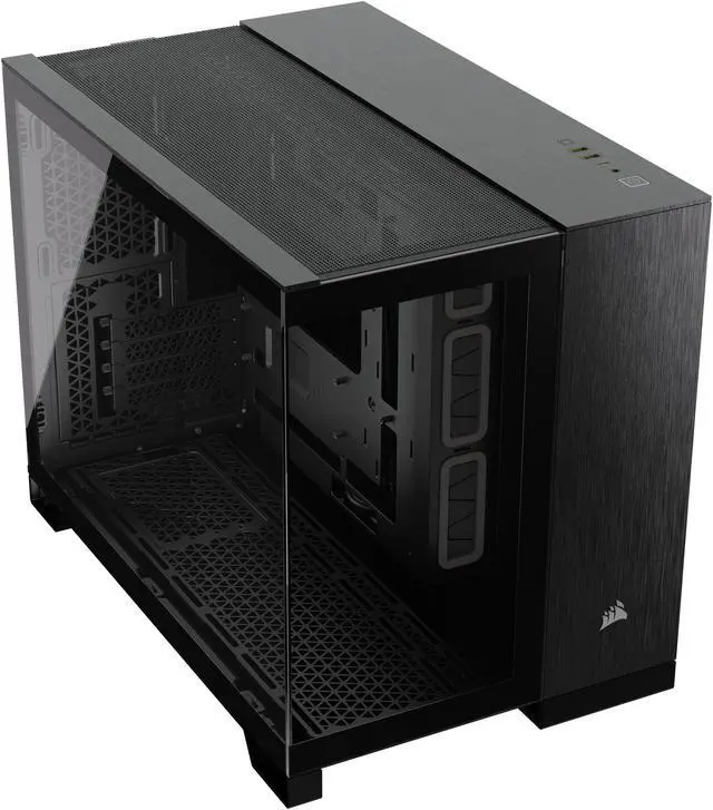 CORSAIR 2500X Micro ATX Dual Chamber PC Case  Black/Obsidian Aluminum  CC 9011287 WW