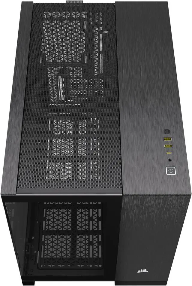 CORSAIR 2500X Micro ATX Dual Chamber PC Case  Black/Obsidian Aluminum  CC 9011287 WW