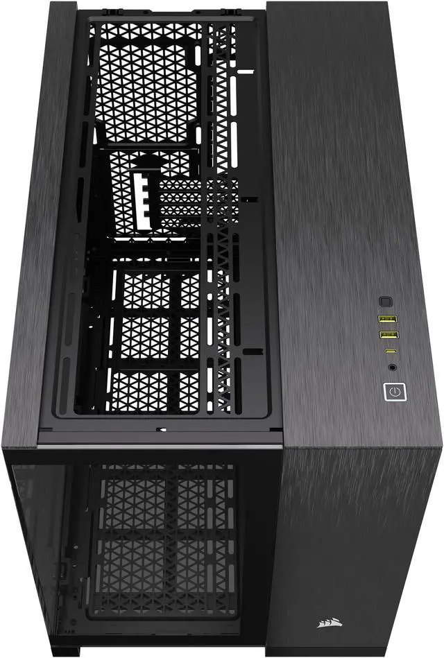 CORSAIR 2500X Micro ATX Dual Chamber PC Case  Black/Obsidian Aluminum  CC 9011287 WW