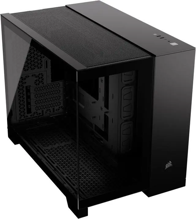 CORSAIR 2500X Micro ATX Dual Chamber PC Case  Tempered Glass Front Panels   Fits up to 9x 120mm fans   3x Radiator Mounting Positions   Highly Customizable