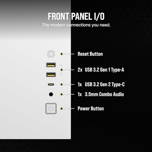 CORSAIR Carcasa para PC mATX de vidrio templado 2500X, no incluye ventiladores, diseño de doble cámara, amplia flexibilidad de refrigeración, compatible con placa base de conexión inversa, color negro