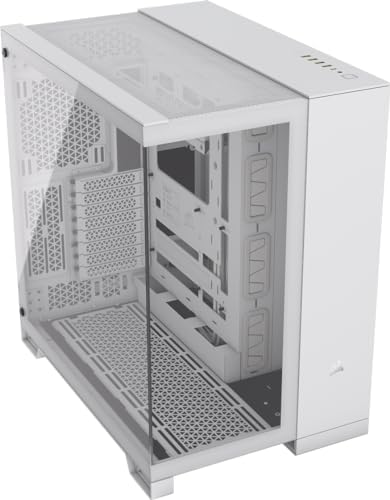 CORSAIR Carcasa para PC mATX de vidrio templado 2500X, no incluye ventiladores, diseño de doble cámara, amplia flexibilidad de refrigeración, compatible con placa base de conexión inversa, color negro