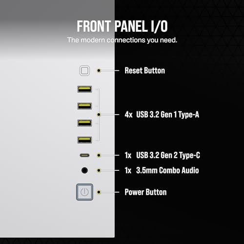 CORSAIR Carcasa para PC mATX de vidrio templado 2500X, no incluye ventiladores, diseño de doble cámara, amplia flexibilidad de refrigeración, compatible con placa base de conexión inversa, color negro