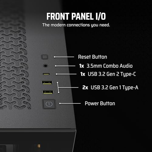 CORSAIR 3500X ARGB Mid Tower ATX PC Case   Panoramic Tempered Glass   Reverse Connection Motherboard Compatible   3X CORSAIR RS120 ARGB Fans Included   Black