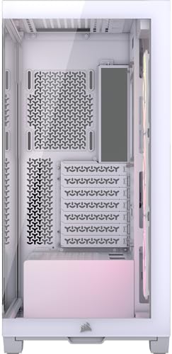 CORSAIR 3500X ARGB Mid Tower ATX PC Case   Panoramic Tempered Glass   Reverse Connection Motherboard Compatible   3X CORSAIR RS120 ARGB Fans Included   White