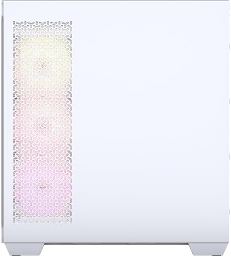 CORSAIR 3500X ARGB Mid Tower ATX PC Case   Panoramic Tempered Glass   Reverse Connection Motherboard Compatible   3X CORSAIR RS120 ARGB Fans Included   White