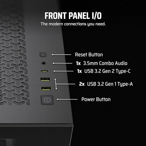 CORSAIR 3500X Mid Tower ATX PC Case   Panoramic Tempered Glass   Reverse Connection Motherboard Compatible   No Fans Included   Black