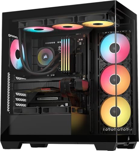 Caja de PC CORSAIR 3500X RS-R ARGB de torre media – 3 ventiladores ARGB RS120-R preinstalados, brazo anti-hundimiento para GPU, compatible con hasta 10 ventiladores de 120 mm, compatible con conexión