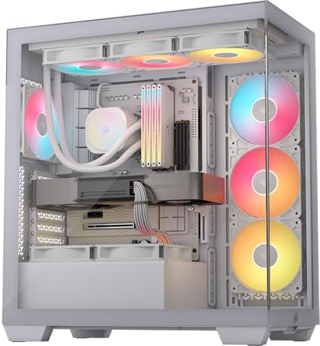 Caja de PC CORSAIR 3500X RS-R ARGB de torre media – 3 ventiladores ARGB RS120-R preinstalados, brazo anti-hundimiento para GPU, compatible con hasta 10 ventiladores de 120 mm, compatible con conexión