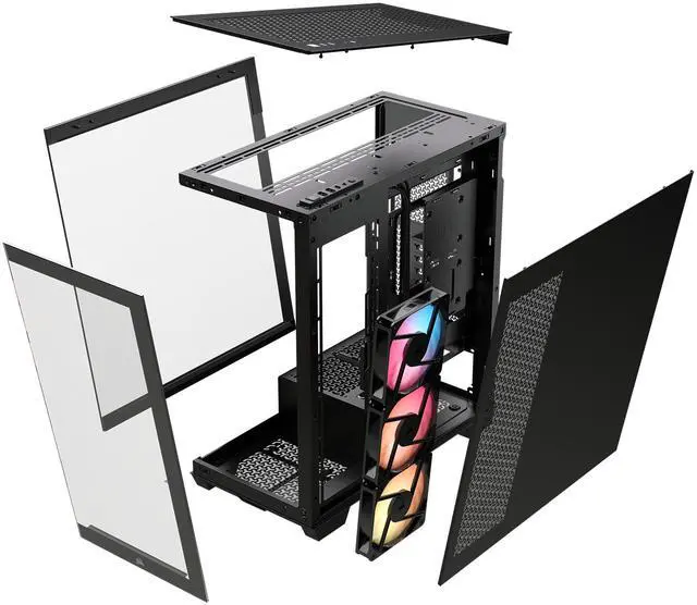 CORSAIR 3500X RS R ARGB Mid Tower PC Case   3x Pre Installed RS120 R ARGB Fans   GPU Anti Sag Arm   Tempered Glass   Fits up to 10x 120mm Fans   Reverse Connection Motherboard Compatible