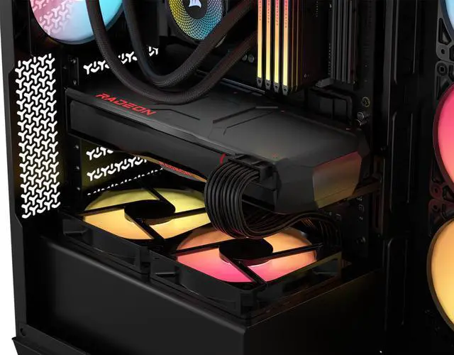 CORSAIR 3500X RS R ARGB Mid Tower PC Case   3x Pre Installed RS120 R ARGB Fans   GPU Anti Sag Arm   Tempered Glass   Fits up to 10x 120mm Fans   Reverse Connection Motherboard Compatible