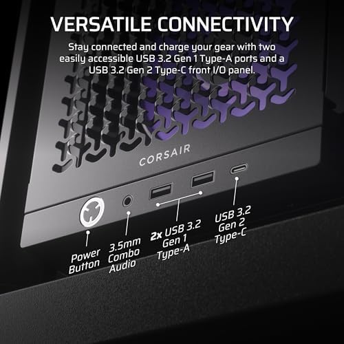 CORSAIR 4000D RS ARGB Frame Modular Mid Tower ATX PC Case  High Airflow  3X Pre Installed RS Fans  InfiniRail  Mounting System  ASUS BTF  MSI Zero  Gigabyte Stealth  Black