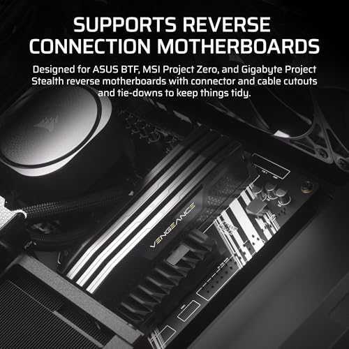 CORSAIR 4000D RS ARGB Frame Modular Mid Tower ATX PC Case  High Airflow  3X Pre Installed RS Fans  InfiniRail  Mounting System  ASUS BTF  MSI Zero  Gigabyte Stealth  Black
