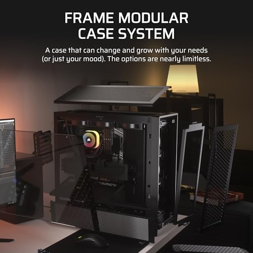 CORSAIR Carcasa modular para PC de torre media de alto flujo de aire 4000D RS - 3 ventiladores CORSAIR RS - Sistema de montaje de ventilador InfiniRail - Se adapta a múltiples radiadores de 14.173 in