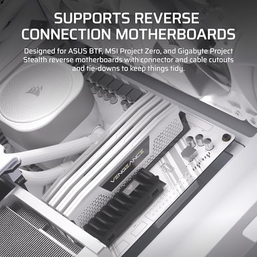 CORSAIR 4000D RS Frame Modular High Airflow Mid Tower PC Case   3X CORSAIR RS Fans   InfiniRail  Fan Mounting System   Fits Multiple 360mm Radiators   Reverse Connector Motherboard Compatible   White