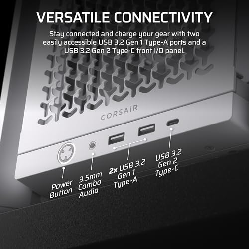 CORSAIR 4000D RS Frame Modular High Airflow Mid Tower PC Case   3X CORSAIR RS Fans   InfiniRail  Fan Mounting System   Fits Multiple 360mm Radiators   Reverse Connector Motherboard Compatible   White