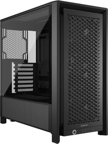 CORSAIR 4000D RS Frame Modular High Airflow Mid Tower PC Case   3X RS Fans   InfiniRail Mounting System   Fits Multiple 360mm Radiators   Reverse Connector Motherboard Compatible   Black