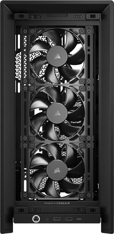 CORSAIR 4000D RS Frame Modular High Airflow Mid Tower PC Case   3X RS Fans   InfiniRail Mounting System   Fits Multiple 360mm Radiators   Reverse Connector Motherboard Compatible   Black