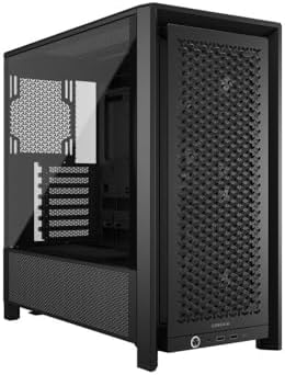 CORSAIR 4000D RS Frame Modular High Airflow Mid Tower PC Case   3X RS Fans   InfiniRail Mounting System   Fits Multiple 360mm Radiators   Reverse Connector Motherboard Compatible   Black