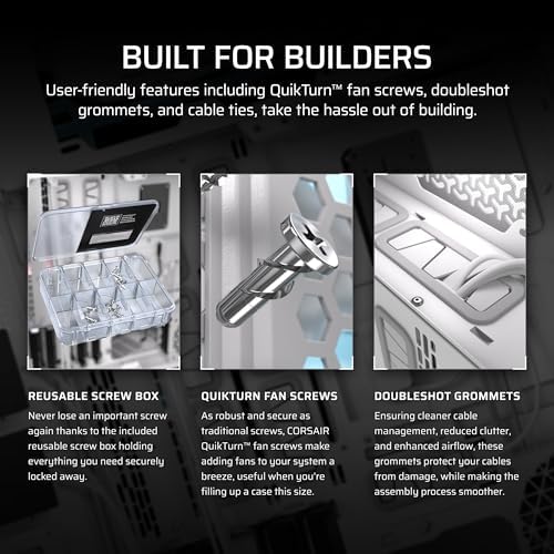 CORSAIR 9000D RGB Airflow Super Full Tower PC Case Fits up to 18x 120mm  7x 140mm  or 4x 200mm Fans InfiniRail Fan Mounting iCUE Link System Hub Included White