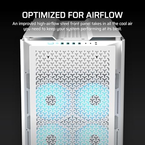 CORSAIR 9000D RGB Airflow Super Full Tower PC Case Fits up to 18x 120mm  7x 140mm  or 4x 200mm Fans InfiniRail Fan Mounting iCUE Link System Hub Included White