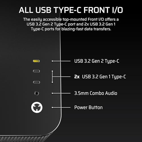 CORSAIR AIR 5400 RS R ARGB Triple Chamber Mid Tower Panoramic PC Case   3X Pre Installed Reverse Rotor RS120 R ARGB Fans  Low Noise  High Airflow Ducts  Reverse Motherboard Support   Black