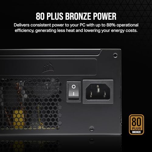 CORSAIR CX750 80 Plus Bronze Non Modular Low Noise ATX 750 Watt Power Supply   NA   Black