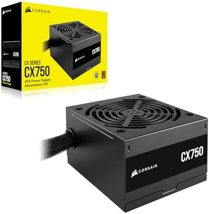 CORSAIR CX750 80 Plus Bronze Non Modular Low Noise ATX 750 Watt Power Supply   NA   Black