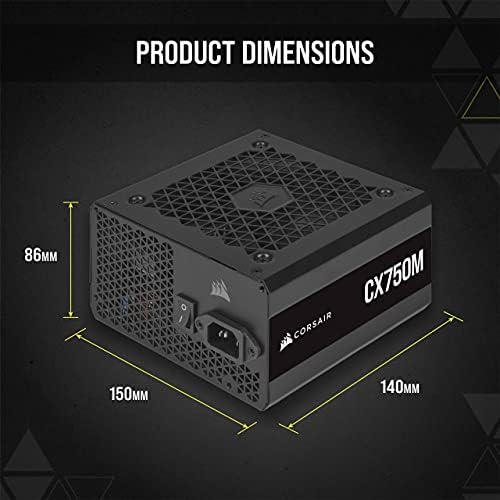 CORSAIR CX750 80 Plus Bronze Non Modular Low Noise ATX 750 Watt Power Supply   NA   Black