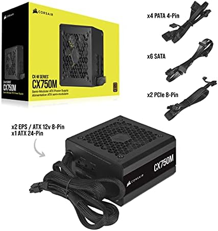 CORSAIR CX750 80 Plus Bronze Non Modular Low Noise ATX 750 Watt Power Supply   NA   Black