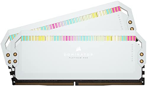 CORSAIR DOMINATOR PLATINUM RGB DDR5 RAM 32GB  2x16GB  6200MHz CL36 Intel XMP iCUE Compatible Computer Memory   White  CMT32GX5M2X6200C36W
