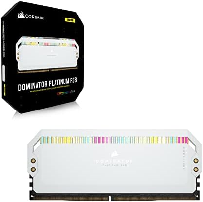 CORSAIR DOMINATOR PLATINUM RGB DDR5 RAM 32GB  2x16GB  6200MHz CL36 Intel XMP iCUE Compatible Computer Memory   White  CMT32GX5M2X6200C36W