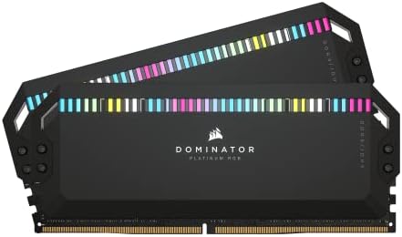 CORSAIR DOMINATOR PLATINUM RGB DDR5 RAM 32GB  2x16GB  6200MHz CL36 Intel XMP iCUE Compatible Computer Memory   White  CMT32GX5M2X6200C36W