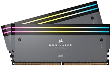 CORSAIR Dominator Titanium RGB DDR5 32GB  2x16GB  DDR5 6000MHz CL30 AMD EXPO Intel XMP iCUE Compatible Computer Memory   Gray  CMP32GX5M2B6000Z30 