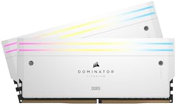 CORSAIR Dominator Titanium RGB DDR5 32GB  2x16GB  DDR5 6000MHz CL30 AMD EXPO Intel XMP iCUE Compatible Computer Memory   Gray  CMP32GX5M2B6000Z30 