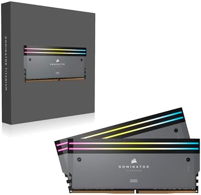 CORSAIR Dominator Titanium RGB DDR5 32GB  2x16GB  DDR5 6000MHz CL30 AMD EXPO Intel XMP iCUE Compatible Computer Memory   Gray  CMP32GX5M2B6000Z30