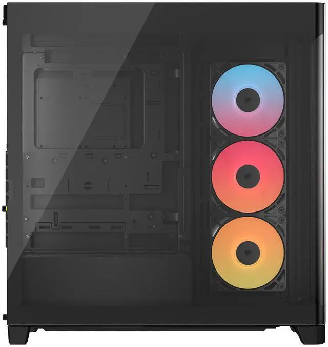 CORSAIR FRAME 4500X RS R ARGB Panoramic Glass Mid Tower PC Case   Panoramic Glass Exterior   InfiniRail   Fan Mounting System   Fits Dual 360mm Radiators   ASUS BTF  MSI Project Zero  and Gigabyte Project Stealth Compatible   Reverse rotor