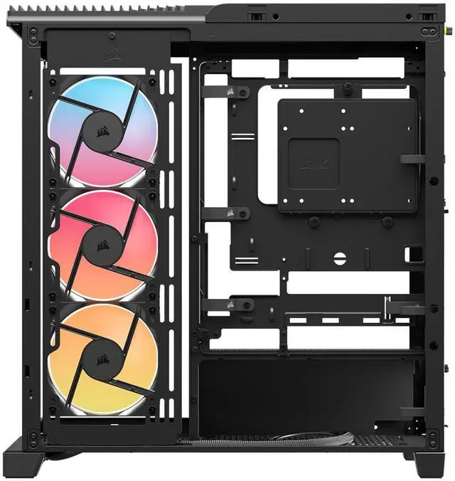 CORSAIR FRAME 4500X RS R ARGB Panoramic Glass Mid Tower PC Case   Panoramic Glass Exterior   InfiniRail   Fan Mounting System   Fits Dual 360mm Radiators   ASUS BTF  MSI Project Zero  and Gigabyte Project Stealth Compatible   Reverse rotor