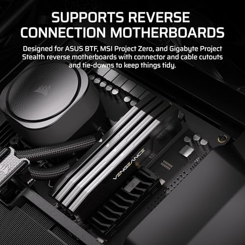 CORSAIR Frame 5000D RS Modular High Airflow Mid Tower PC Case   4X Pre Installed RS Fans  InfiniRail  Fan Mounting System  GPU Anti Sag  ASUS BTF  MSI Project Zero  Gigabyte Project Stealth   Black