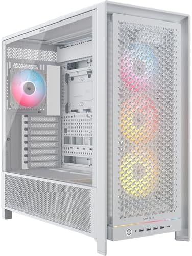 CORSAIR Frame 5000D RS ARGB Modular High Airflow Mid Tower PC Case   4X Pre Installed RS ARGB Fans  InfiniRail  Fan Mounting System  ASUS BTF  MSI Project Zero  Gigabyte Project Stealth   White
