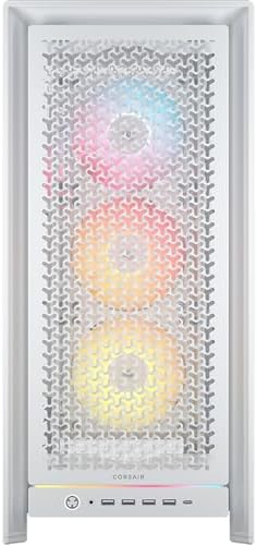 CORSAIR Frame 5000D RS ARGB Modular High Airflow Mid Tower PC Case   4X Pre Installed RS ARGB Fans  InfiniRail  Fan Mounting System  ASUS BTF  MSI Project Zero  Gigabyte Project Stealth   White