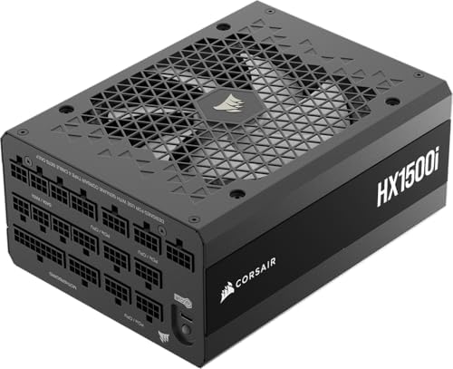 CORSAIR HX1200i  2025  Fully Modular Ultra Low Noise ATX Power Supply with 12V 2x6 Cable   ATX 3 1 & PCIe 5 1 Compliant  Cybenetics Platinum Efficiency  Fluid Dynamic Bearing Fan   Black