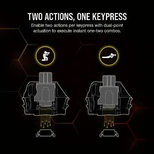 CORSAIR K70 MAX RGB Magnetic Mechanical Wired Gaming Keyboard   MGX Adjustable Switches  Simultaneous SOCD and Rapid Trigger  PBT Double Shot Keycaps  Sound Dampening  8000Hz Polling  QWERTY NA  Black