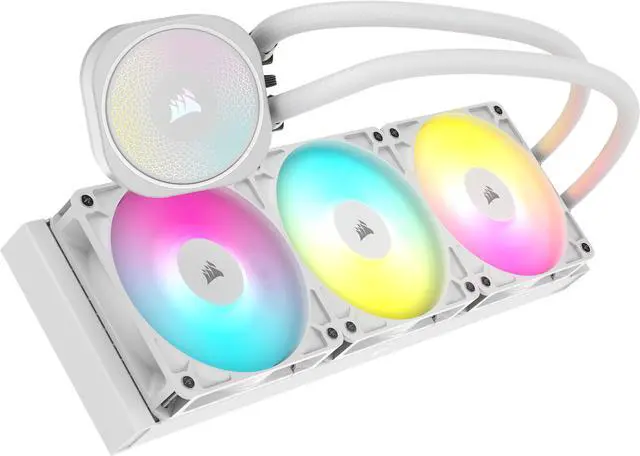 CORSAIR NAUTILUS 360 RS ARGB Liquid CPU Cooler   White   RS120 ARGB Fans   Fits Intel   LGA 1851  AMD  AM5/AM4   Simple Daisy Chain Connections   Direct Motherboard  Connection